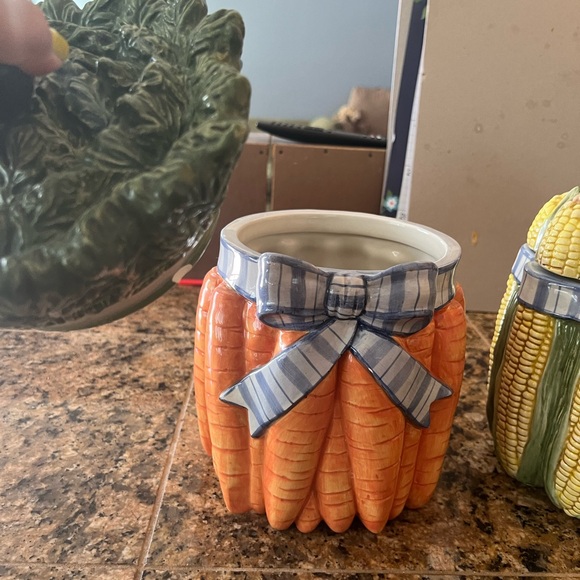 Fitz and Floyd rare ceramic vegetable canisters set of 4 - Picture 2 of 5